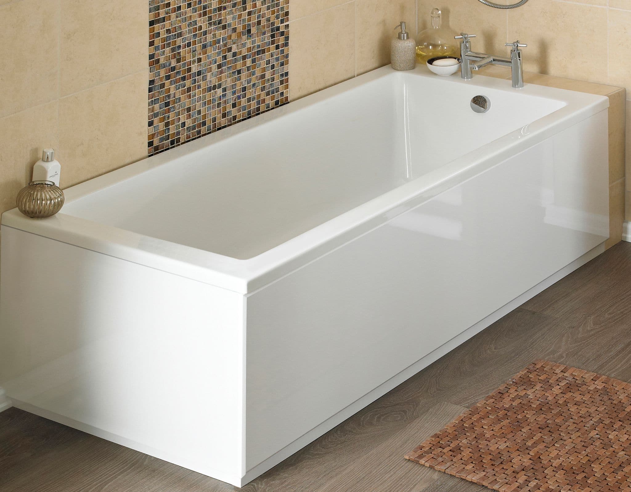 Nuie Front Bath Panel With Plinth | Gloss White | Mfc | 1700mm