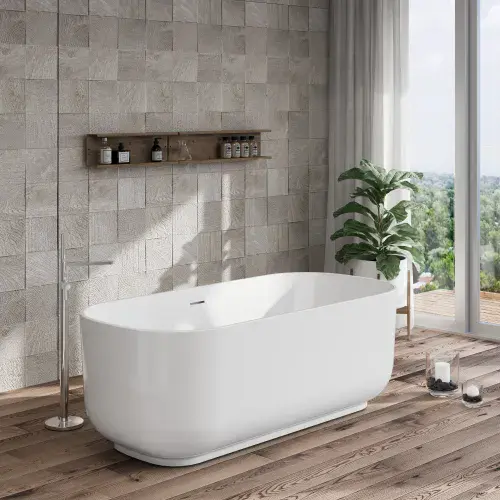 Graso Soft Square Double Ended Freestanding Bath Tub, 1700mm x 800mm