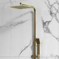 Hadleigh Shower & Basin Mixer Tap Pack Brushed Brass / Gold