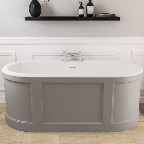 Hampton Matt Grey & White Classic Freestanding Bath