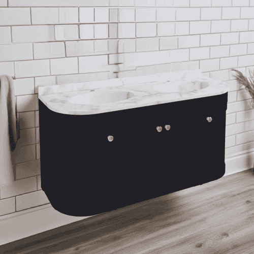 Hardwick 120CM Traditional Double Bowl Wall Hung Vanity Unit - Matt Anthracite