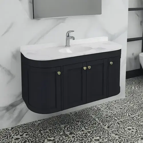 Hardwick 120CM Traditional Wall Hung Vanity Unit - Matt Anthracite