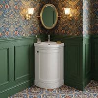 Hardwick 43cm Corner Vanity Unit & Basin | Matt White | Bathcenter | Lifetime Guarantee