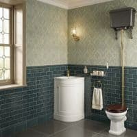 Hardwick 43cm Corner Vanity Unit & Basin | Matt White | Bathcenter | Lifetime Guarantee