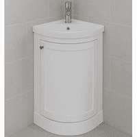 Hardwick 43cm Corner Vanity Unit & Basin | Matt White | Bathcenter | Lifetime Guarantee