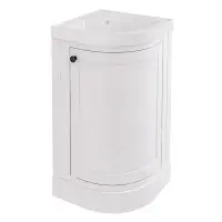 Hardwick 43cm Corner Vanity Unit & Basin | Matt White | Bathcenter | Lifetime Guarantee