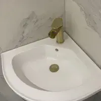 Hardwick 43cm Corner Vanity Unit & Basin | Matt White | Bathcenter | Lifetime Guarantee