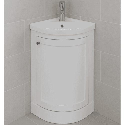 Hardwick 43CM Corner Basin & Unit - Matt White