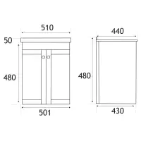 Hardwick 500mm Wall Hung Vanity Unit Matt White