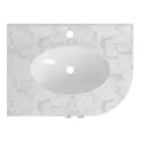 Hardwick 60CM Curved Edge Unit - Matt White - Left or Right Hand