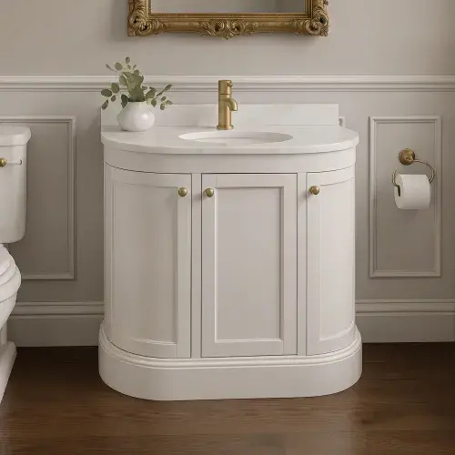 Hardwick 900mm Traditional Single Bowl Vanity Unit | Matt White | Optional Basin