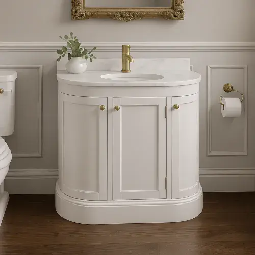 Hardwick 90CM Traditional Single Bowl Vanity Unit - Matt White
