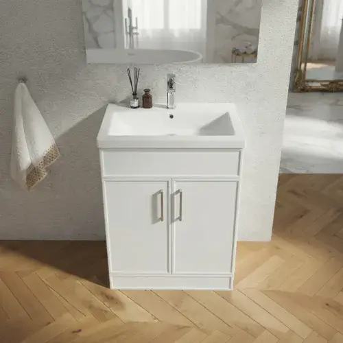 Harvard 500mm Gloss White Floor Standing Vanity Unit & Basin