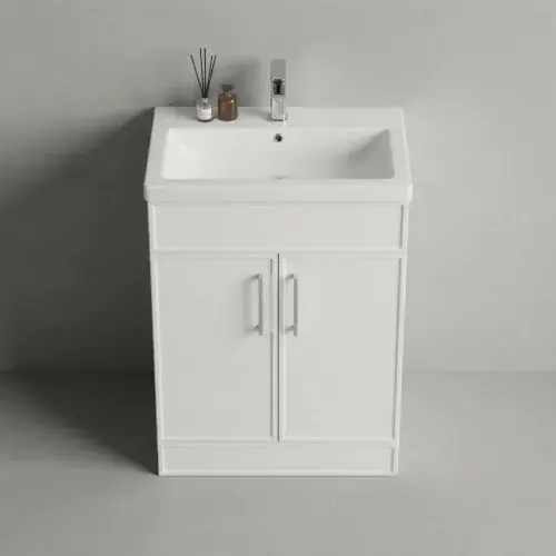 Harvard 600mm Gloss White Floor Standing Vanity Unit & Basin