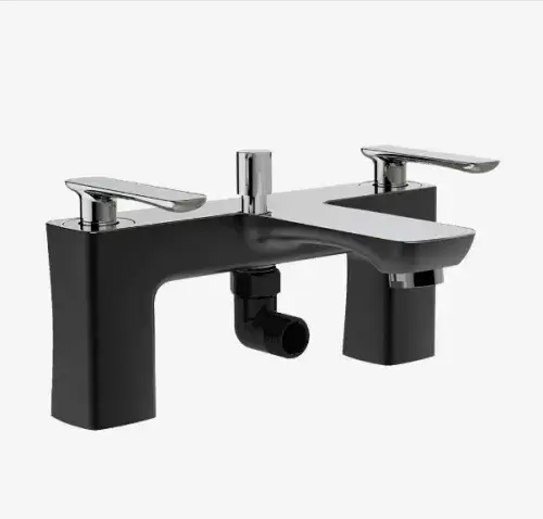 Helston Bath Shower Mixer Tap (BSM) with Handset Gloss Black