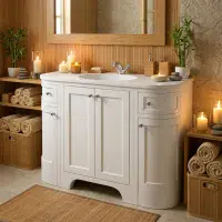 Henley 120 CM Vanity Unit Arctic White with Stone Resin Gloss White Basin