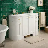 Henley 120 CM Vanity Unit Arctic White with Stone Resin Gloss White Basin