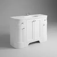 Henley 120 CM Vanity Unit Arctic White with Stone Resin Gloss White Basin