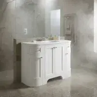 Henley 120 CM Vanity Unit Arctic White with Stone Resin Gloss White Basin
