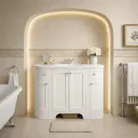 Henley 120 CM Vanity Unit Arctic White with Stone Resin Gloss White Basin