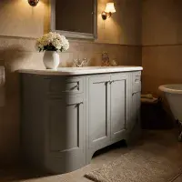 Henley 120 CM Vanity Unit Dove Grey with Stone Resin Gloss White Basin