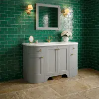 Henley 120 CM Vanity Unit Dove Grey with Stone Resin Gloss White Basin