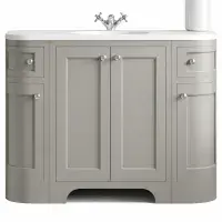 Henley 120 CM Vanity Unit Dove Grey with Stone Resin Gloss White Basin