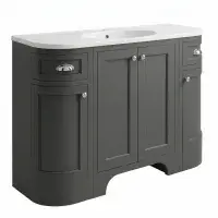 Henley 120 CM Vanity Unit Spa Grey with Stone Resin Gloss White Basin
