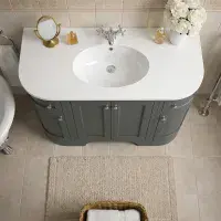 Henley 120 CM Vanity Unit Spa Grey with Stone Resin Gloss White Basin