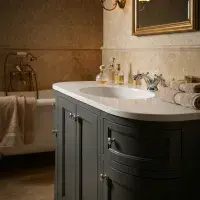 Henley 120 CM Vanity Unit Spa Grey with Stone Resin Gloss White Basin