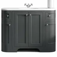 Henley 120 CM Vanity Unit Spa Grey with Stone Resin Gloss White Basin