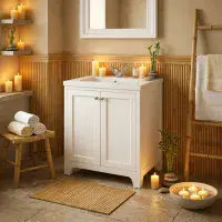Henley 60 CM Vanity Unit Arctic White with Stone Resin Gloss White Basin