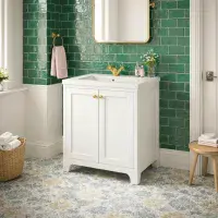 Henley 60 CM Vanity Unit Arctic White with Stone Resin Gloss White Basin