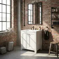 Henley 60 CM Vanity Unit Arctic White with Stone Resin Gloss White Basin