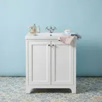 Henley 60 CM Vanity Unit Arctic White with Stone Resin Gloss White Basin