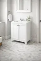 Henley 60 CM Vanity Unit Arctic White with Stone Resin Gloss White Basin