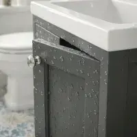 Henley 60 CM Vanity Unit Spa Grey with Stone Resin Gloss White Basin
