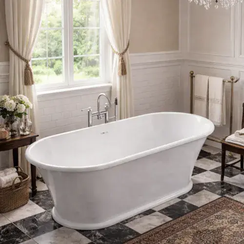 Henley Freestanding bath 1650x780x600mm inc waste White