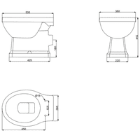 Holborn High Level Toilet | Brushed Brass Flush Pipe & Lever