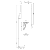 Holborn High Level Toilet | Brushed Brass Flush Pipe & Lever