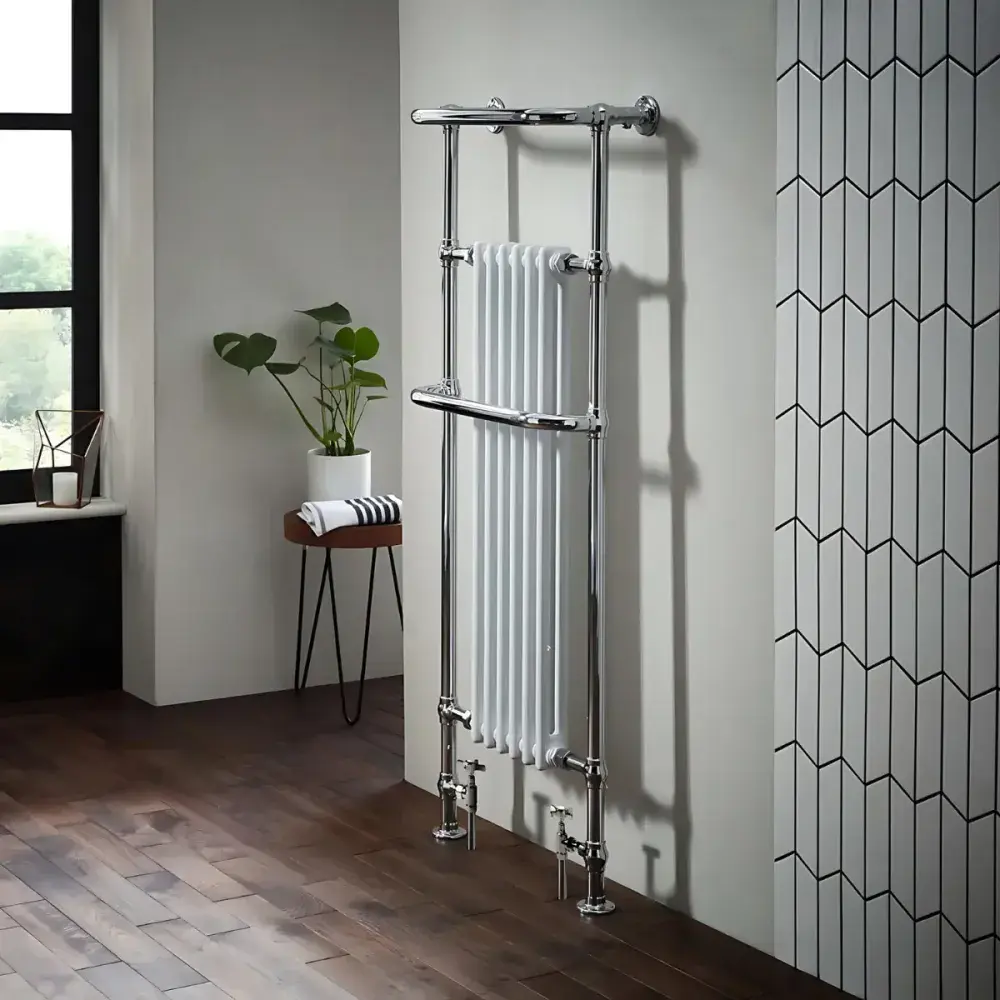 Howard 1500 x 574mm Chrome White Traditional Radiator