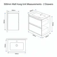 Hue 500mm Matt White Wall Hung Vanity Unit & Basin | Bathcenter
