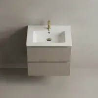 Hue 600mm Cocoa Brown Wall Hung Vanity Unit & Basin | Bathcenter
