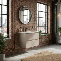 Hue 600mm Cocoa Brown Wall Hung Vanity Unit & Basin | Bathcenter