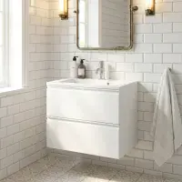 Hue 600mm Matt White Wall Hung Vanity Unit & Basin | Bathcenter