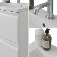 Hue 600mm Matt White Wall Hung Vanity Unit & Basin | Bathcenter