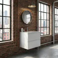Hue 600mm Matt White Wall Hung Vanity Unit & Basin | Bathcenter