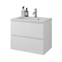 Hue 600mm Matt White Wall Hung Vanity Unit & Basin | Bathcenter