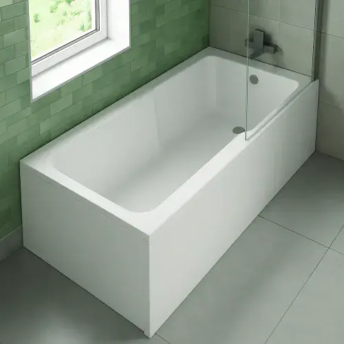 IBath Acrylox Reinforced Shower Bath 1700 x 750mm, Single Ended