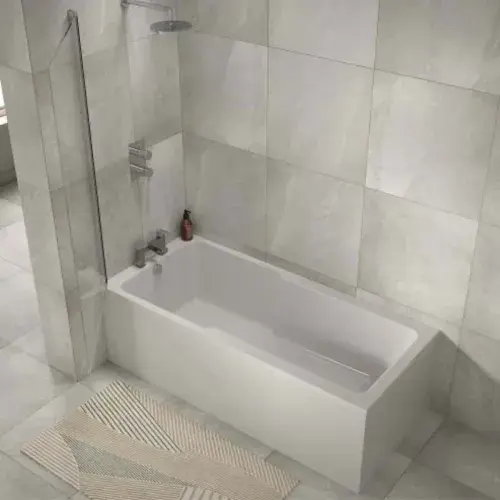IBath Acrylox Reinforced Shower Bath 1800 x 800mm, Single Ended